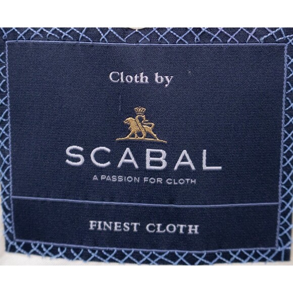 Scabal Mens Sport Coat Jacket Blazer Sz 34R Wool Finest Cloth Two Button Beige - Picture 12 of 14